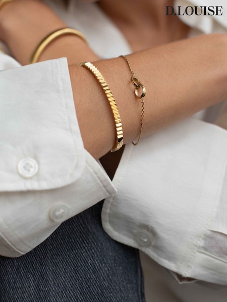 Gold Tone - D.louise Mini Pleat Bangle