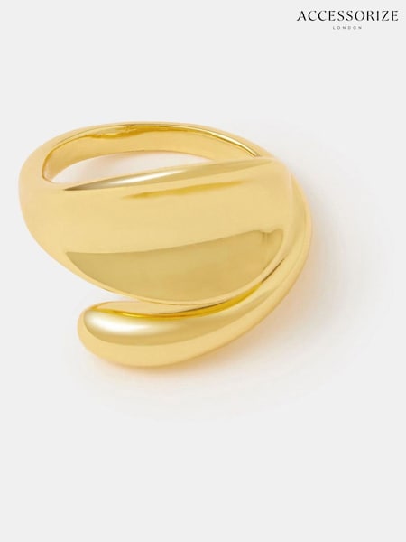 Gold - Accessorize 14ct Gold-plated Sculptural Ring