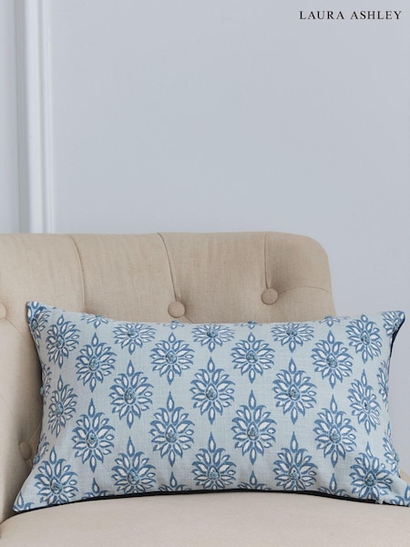 Laura Ashley Seaspray Blue Rectangle Gower Seaspray 100% Cotton Cushion (268536) | £30