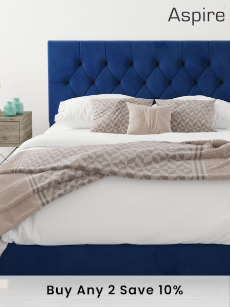 Aspire Furniture Navy Olivier End Lift Ottoman Storage Bed (268710) | £485 - £725