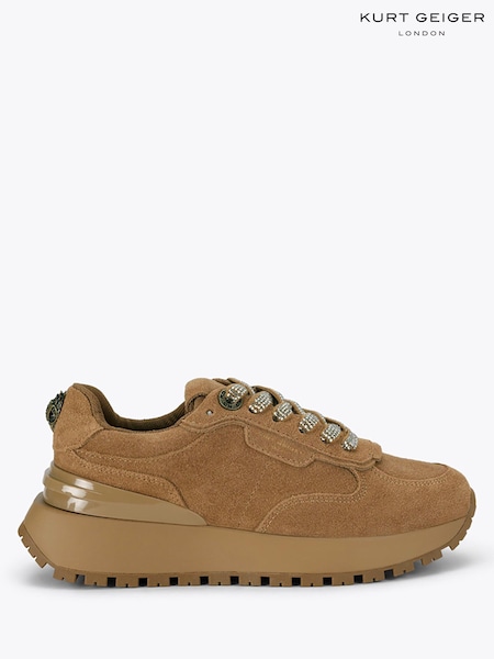 Brown - Kurt Geiger London Lucy Runner Suede Trainers
