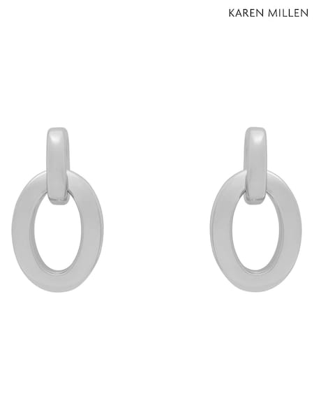 Silver Tone - Karen Millen Chain Link Drop Earrings
