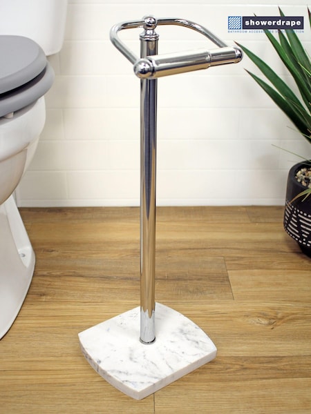 Showerdrape White Octavia Toilet Roll Holder (270390) | £42.50