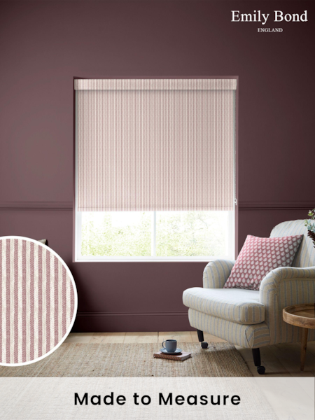 Emily Bond Raspberry Oscar Stripe Made to Measure Roller Blinds (270439) | £58