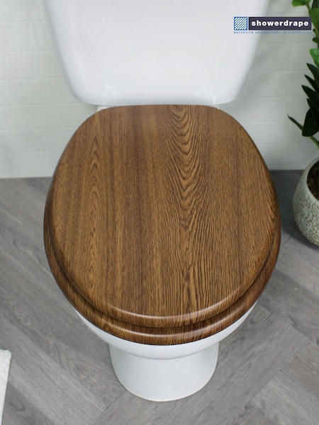 Showerdrape Brown Norfolk Soft Close Wooden Toilet Seat (270451) | £43