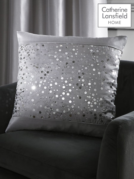 Catherine Lansfield Grey Glitzy Cushion (270632) | £16