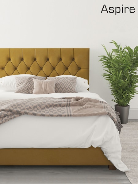 Aspire Furniture Ochre Yellow Olivier End Lift Ottoman Storage Bed (271440) | £505 - £801