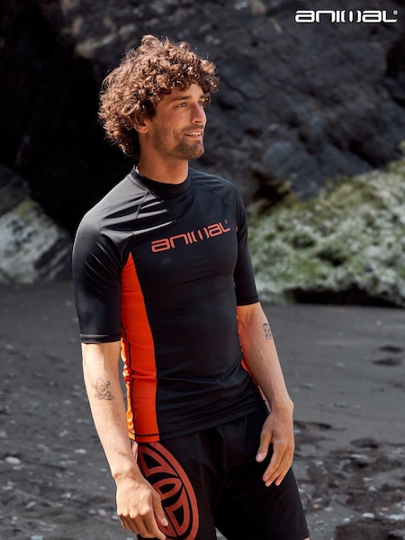 Animal Black Mens Kai Quick Drying Rash Vest (271699) | £33