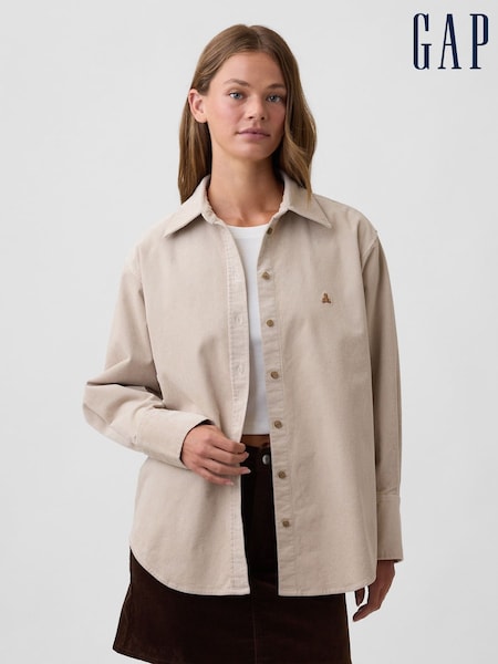 Beige - Gap Corduroy Oversized Shirt
