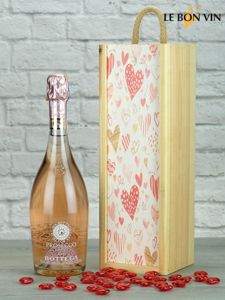 LeBonVin Vintage Rose Prosecco In A Love Heart Gift Set (272232) | £39