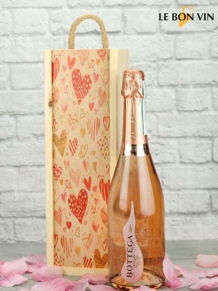Le Bon Vin Sparkling Rosé Wine In A Love Heart Gift Set (272551) | £39