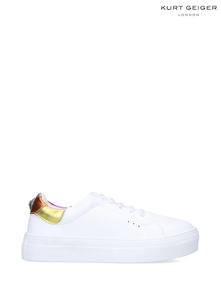 Kurt Geiger London Junior White Mini Laney Eagle Trainers (272901) | £69