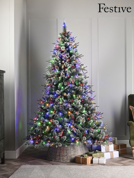Festive 5ft Prelit Juniper Frost Fir Colour Change Christmas Tree