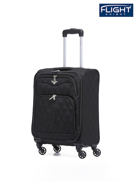 Flight Knight 55x40x20cm Ryanair Priority Soft Case Cabin Carry On Suitcase Hand Black Luggage (273115) | £55