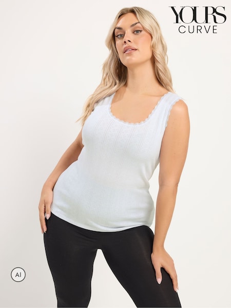 White - Yours Curve Thermal Pointelle Vest