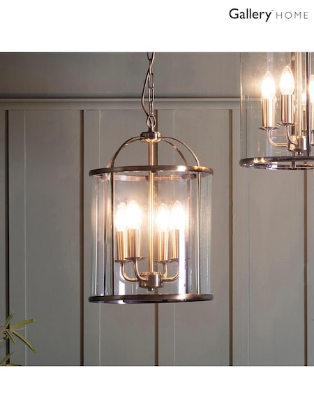 Gallery Home Silver 4 Light York Pendant Ceiling Light (273292) | £124
