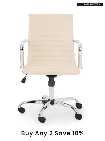 Julian Bowen Ivory Gio Faux Leather Office Chair (273648) | £165