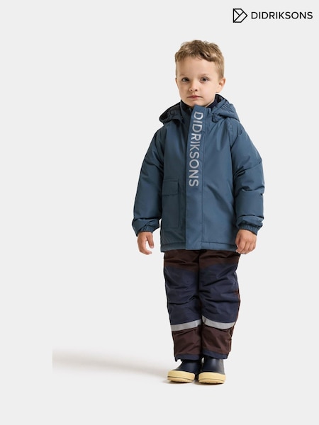 Blue - Didriksons Talvi Kids Waterproof Jacket