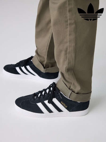 adidas Originals Black/White Junior Gazelle Trainers (273958) | £55