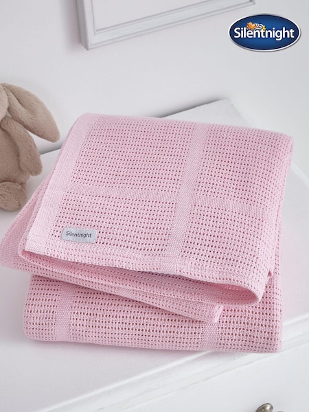 Silentnight 2 Pack Pink Safe Nights Traditional Cellular 100% Cotton Blankets (275169) | £14