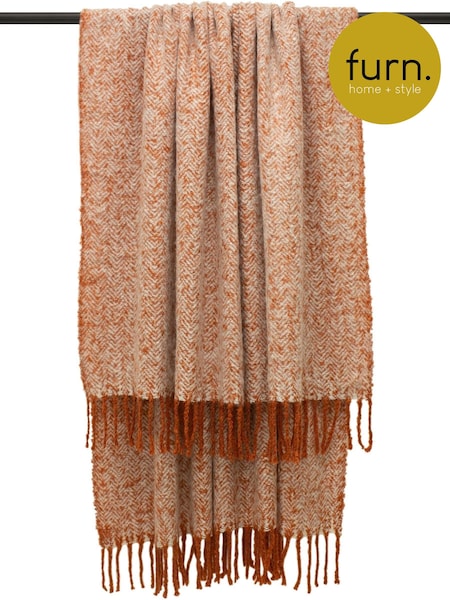 furn. Orange Weaver Throw (275374) | £36