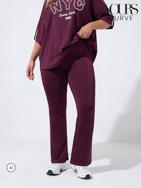 Red - Yours Curve Active Flared Leggings