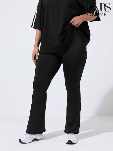Black - Yours Curve Active Flared Leggings
