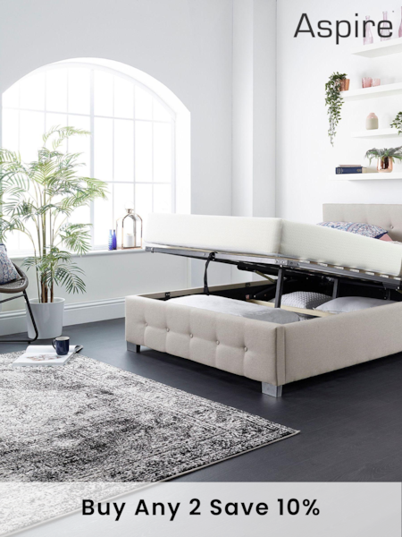 Aspire Furniture Beige End Lift Ottoman Storage Bed (276518) | £360 - £675