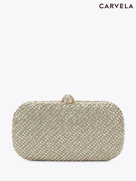 Gold - Carvela Cecilia Hard Clutch Bag