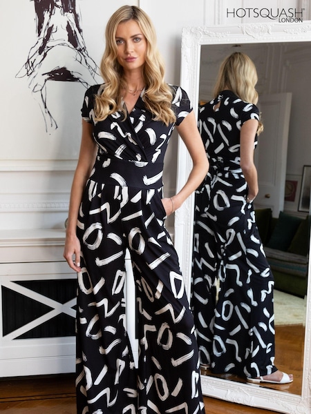 HotSquash Black Jersey Wide Leg Jumpsuit (277234) | £129