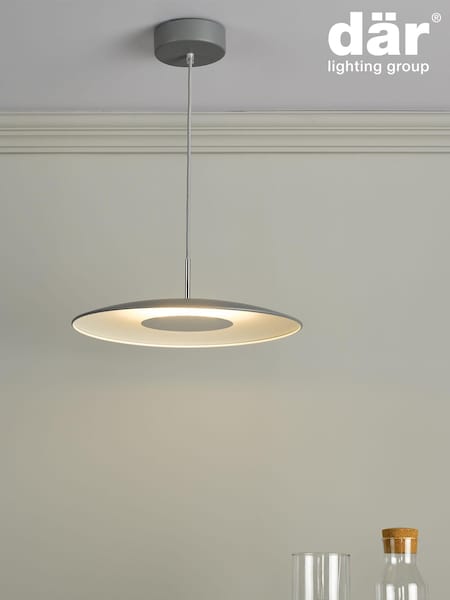 Dar Lighting Grey Enoch LED Ceiling Light Pendant (277704) | £69