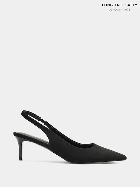 Black - Long Tall Sally Slingback Kitten Heels