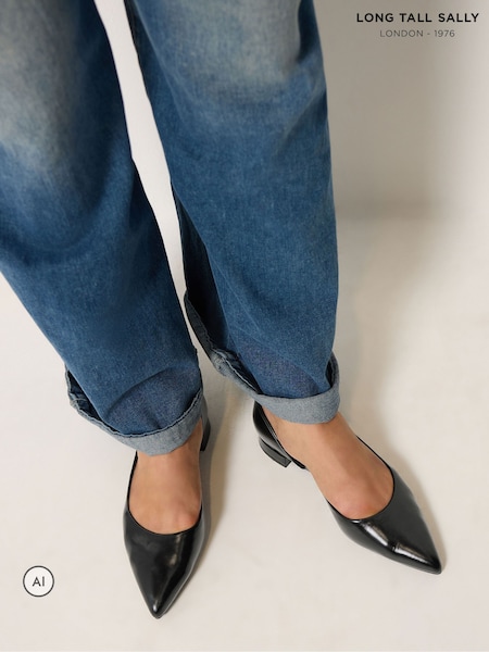 Black - Long Tall Sally Pointed Ballerina Pumps
