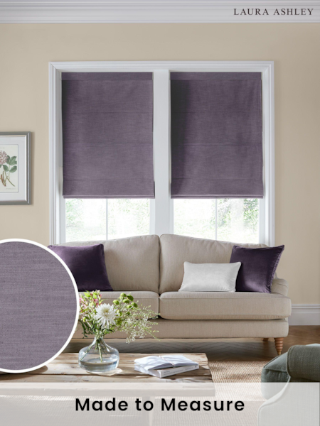 Laura Ashley Dark Sugared Violet Swanson Made To Measure Roman Blind (280075) | £84
