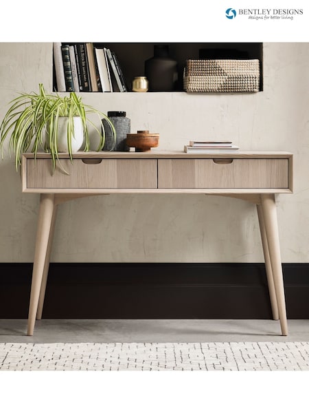 Bentley Designs Natural Dansk Console Table with Drawers (280732) | £360