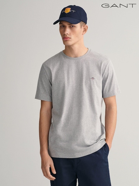 GANT Grey 100% Cotton Shield Logo T-Shirt (281169) | £45
