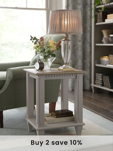 Laura Ashley Pale French Grey Hanover Side Table (281974) | £325