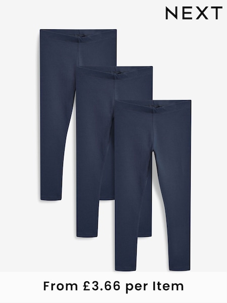 Navy Blue Regular Fit Leggings 3 Pack (3-16yrs) (282051) | £11 - £20