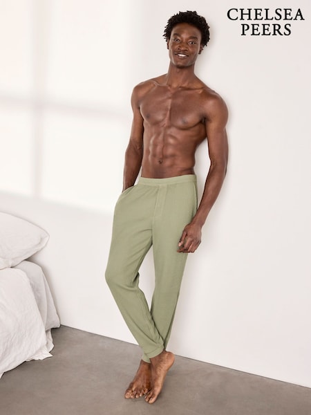 Green - Regular Chelsea Peers Waffle Joggers