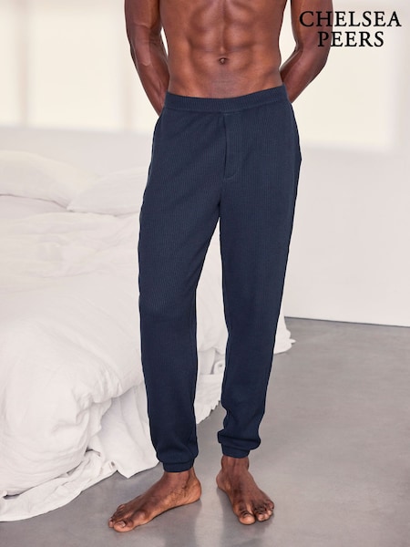 Blue - Regular Chelsea Peers Waffle Joggers