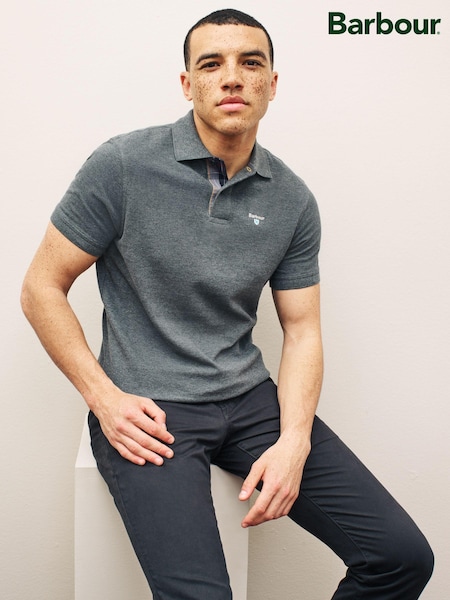 Barbour® Charcoal 100% Cotton Classic Polo Shirt (282826) | £55