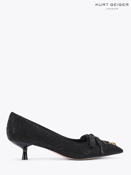 Black - Kurt Geiger London Wisteria Embellished Kitten Heel Shoes