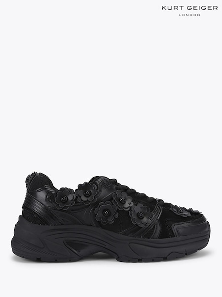 Black - Kurt Geiger London Roxie Flower Trainers