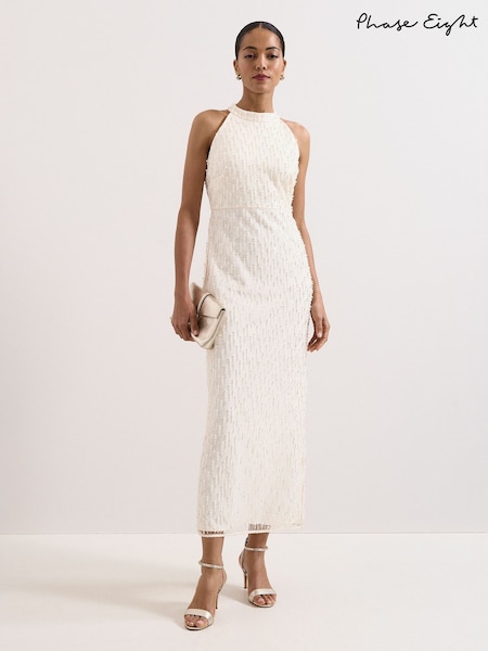Cream - Phase Eight Marie Beaded Dress