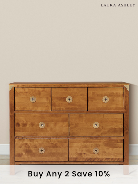 Laura Ashley Honey Gold Balmoral 3+4 Drawer Chest (284403) | £975