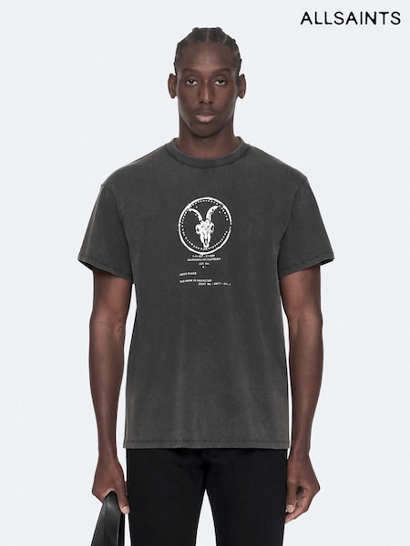 Black - Regular Allsaints Tier Short Sleeve Crew Neck T-shirt