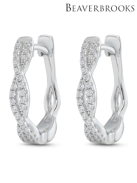 Beaverbrooks Cubic Zirconia Twist Hoop Earrings (285339) | £85