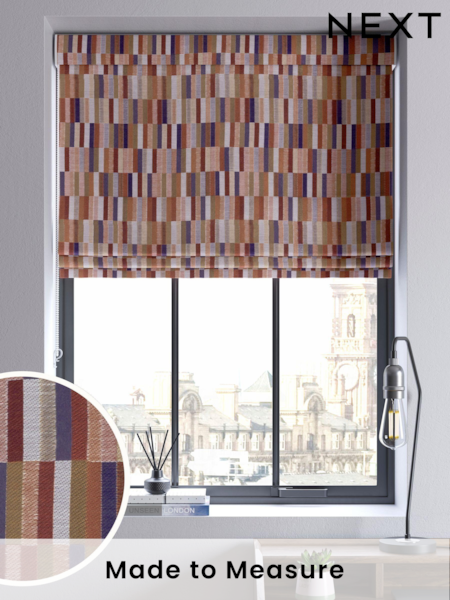 Rust Brown Blocks Made to Measure Roman Blind (285643) | £75