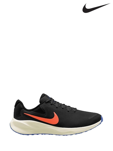 Nike Black/Orange Revolution 7 Road Running Trainers (286057) | £60