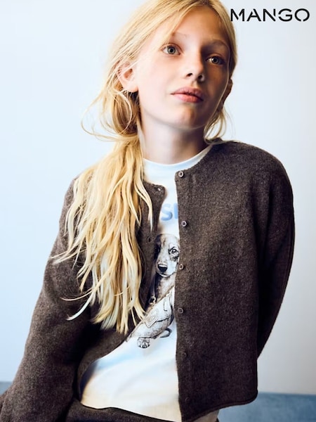 Brown - Mango Cardigan